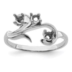 14k White Gold Genuine 3 Stone Mother's Ring