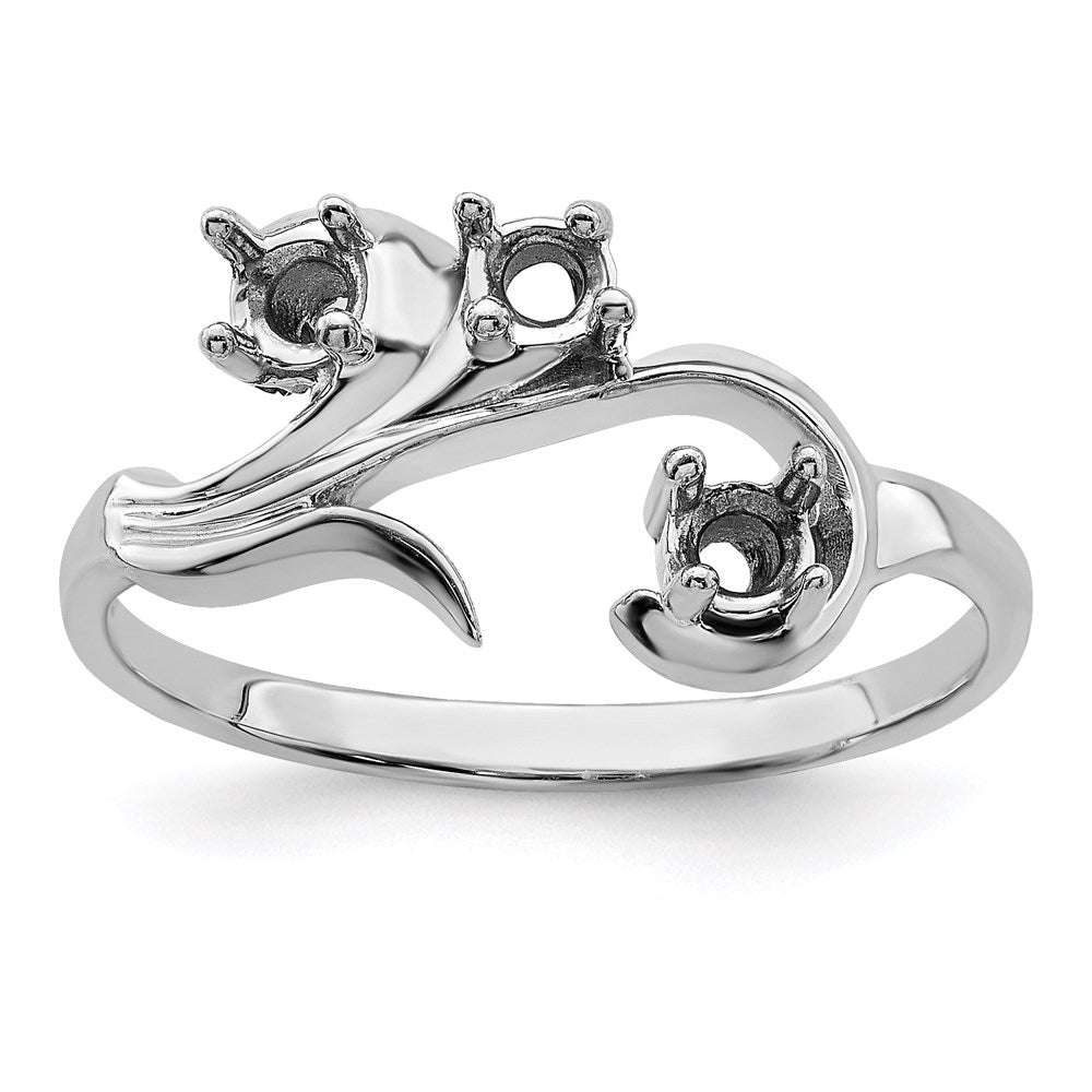 14k White Gold Synthetic Family Jewelry Ring