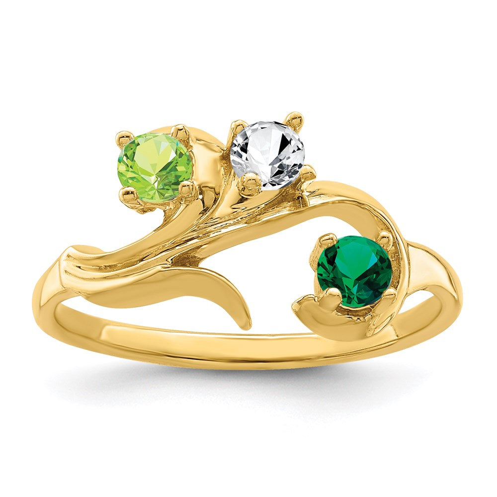 14k Synthetic Family Jewelry Ring
