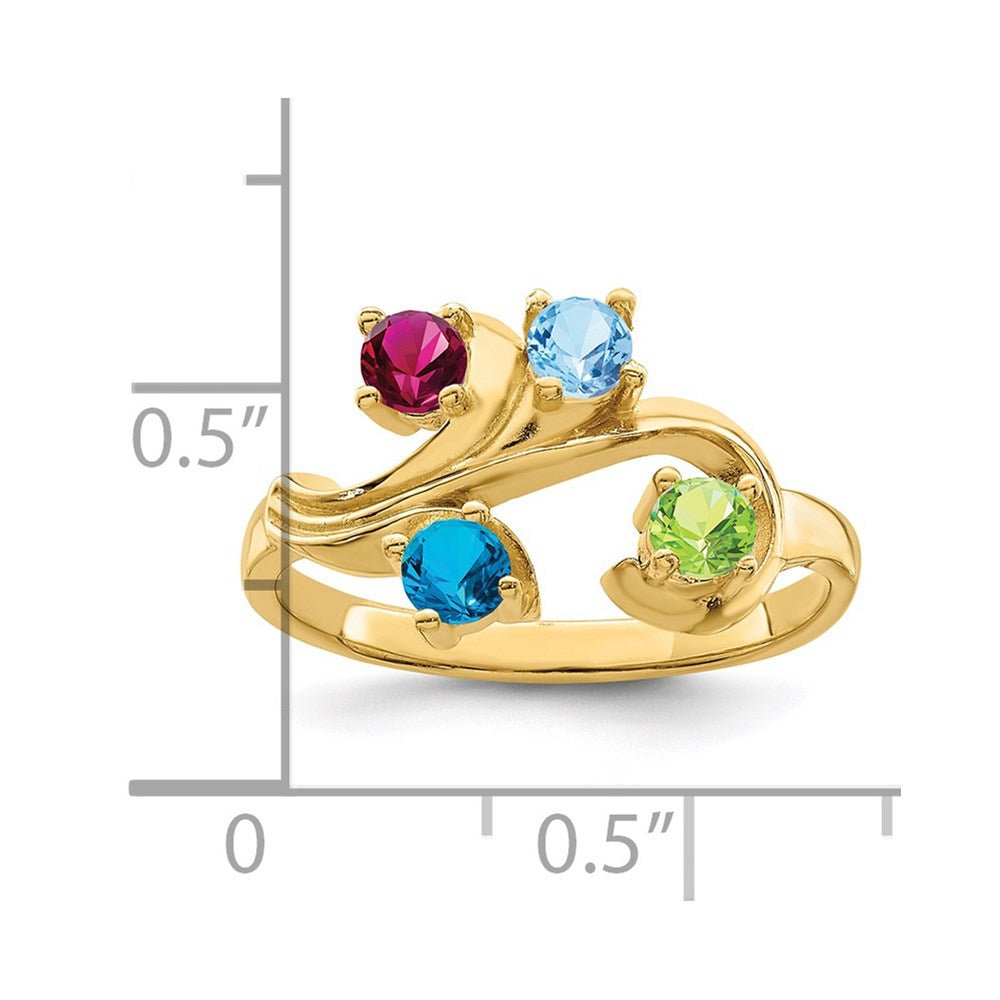 14k Synthetic Family Jewelry Ring