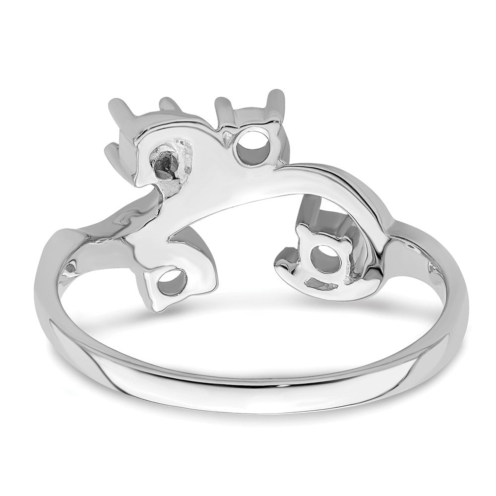 14k White Gold Genuine 4 Stone Mother's Ring
