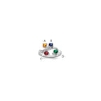 14k White Gold Genuine 4 Stone Mother's Ring