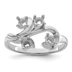 14k White Gold Synthetic Family Jewelry Ring