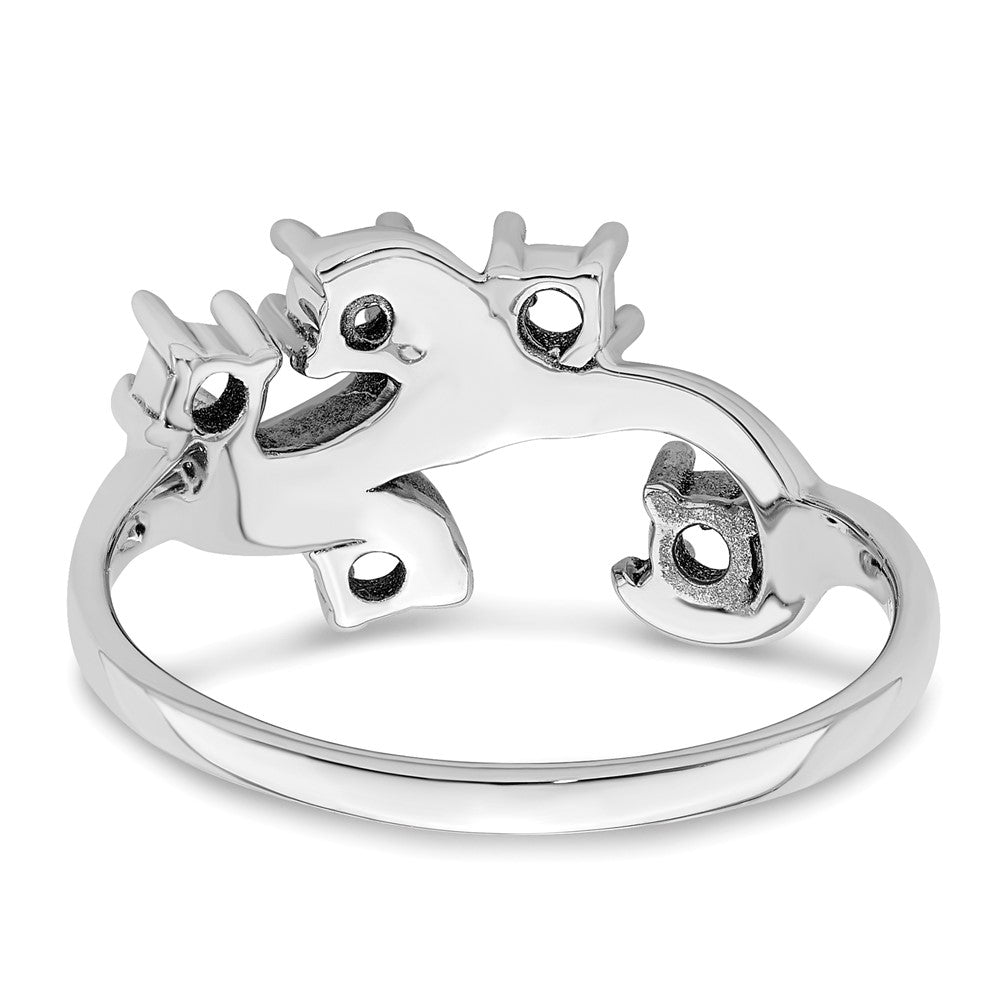 14k White Gold Genuine 5 Stone Mother's Ring