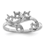 14k White Gold Genuine 5 Stone Mother's Ring