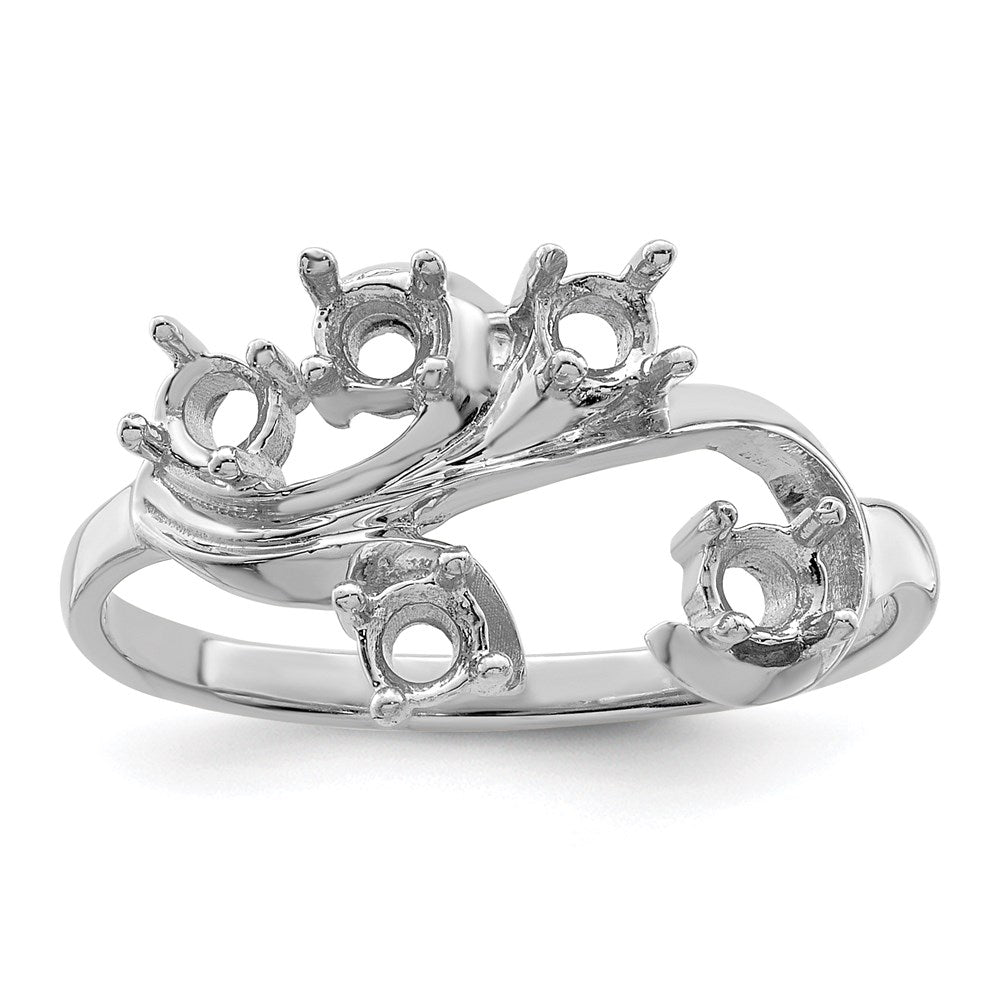 14k White Gold Synthetic Family Jewelry Ring