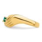 14k 2 Synthetic Stone Family Ring