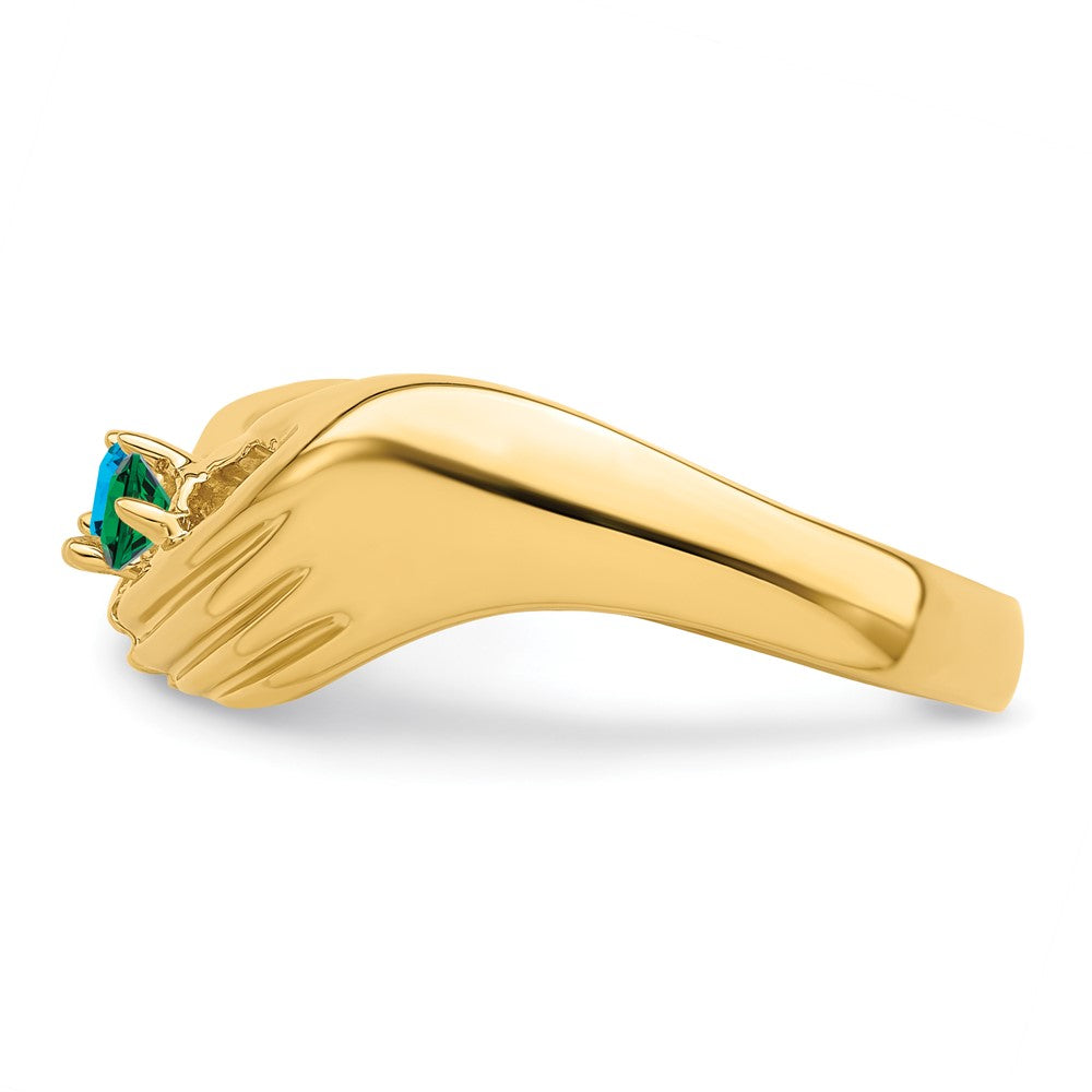 14k 2 Genuine Stone Family Ring