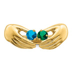 14k 2 Synthetic Stone Family Ring