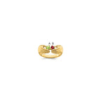 14k 2 Synthetic Stone Family Ring