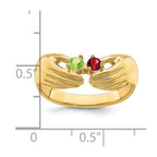 14k 2 Synthetic Stone Family Ring