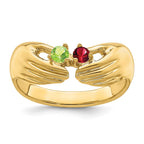 14k 2 Genuine Stone Family Ring