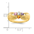 14k 4 Genuine Stone Family Ring