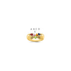 14k 5 Genuine Stone Family Ring