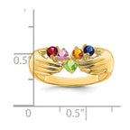 14k 5 Synthetic Stone Family Ring