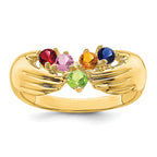 14k 5 Genuine Stone Family Ring