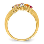 14k 6 Genuine Stone Family Ring