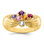 14k 6 Synthetic Stone Family Ring