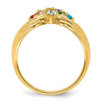 14k 7 Genuine Stone Family Ring