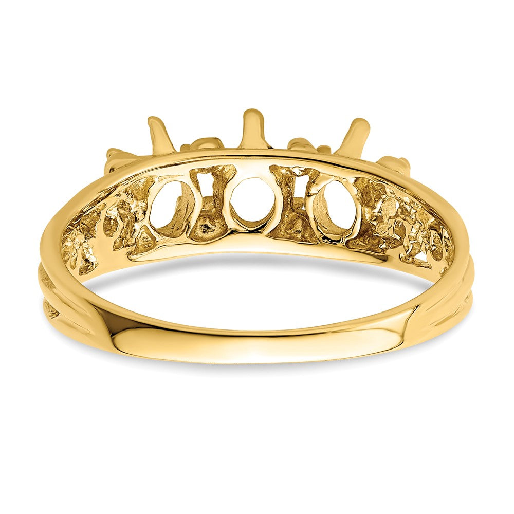14k 3 Genuine Stone Family Ring