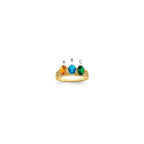 14k 3 Genuine Stone Family Ring