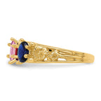 14k 4 Genuine Stone Family Ring