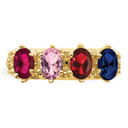 14k 4 Genuine Stone Family Ring