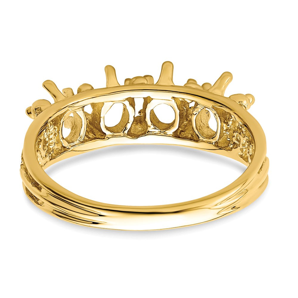 14k 4 Synthetic Stone Family Ring