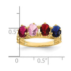 14k 4 Genuine Stone Family Ring