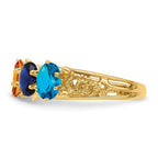 14ky 5 Synthetic Stone Family Ring