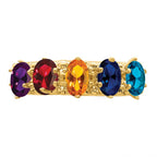 14ky 5 Synthetic Stone Family Ring