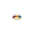 14ky 5 Synthetic Stone Family Ring