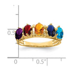 14ky 5 Synthetic Stone Family Ring