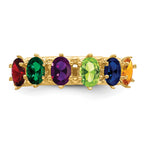 14ky 6 Genuine Stone Family Ring
