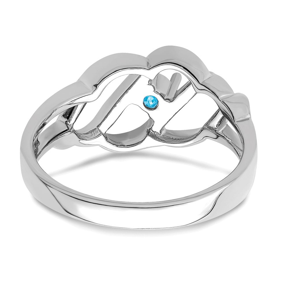 14k White Gold Family Jewelry Ring