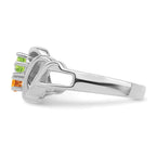 14k White Gold Genuine Family Jewelry Ring