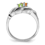 14k White Gold Genuine Family Jewelry Ring