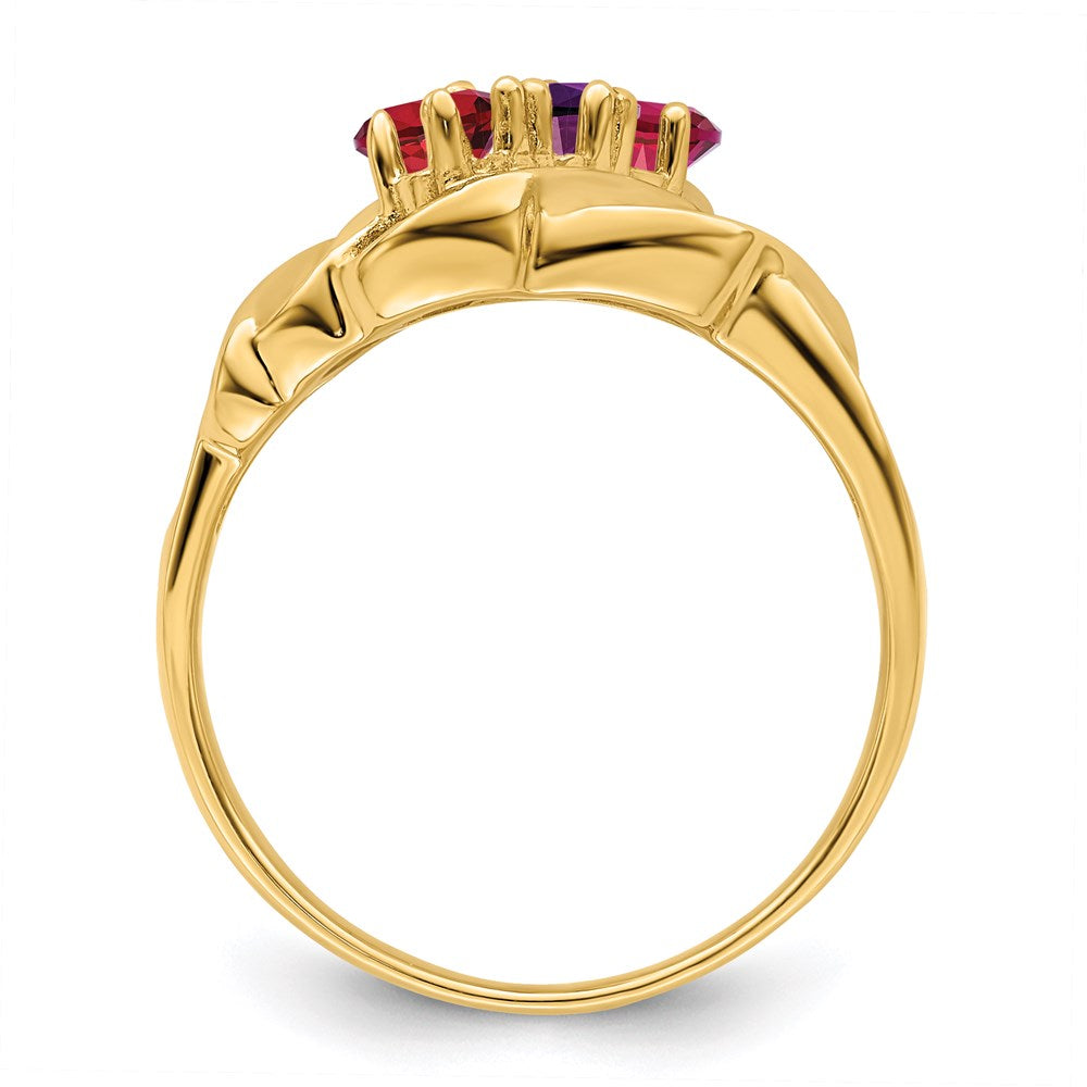 14k Genuine 3 Stone Mother's Ring