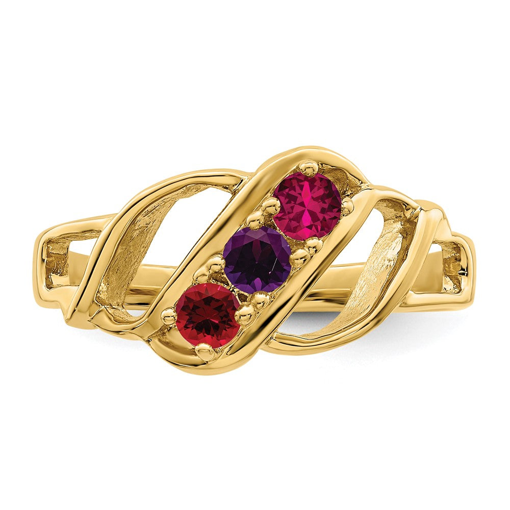 14k Synthetic Family Jewelry Ring