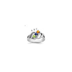 14k White Gold Genuine 3 Stone Mother's Ring