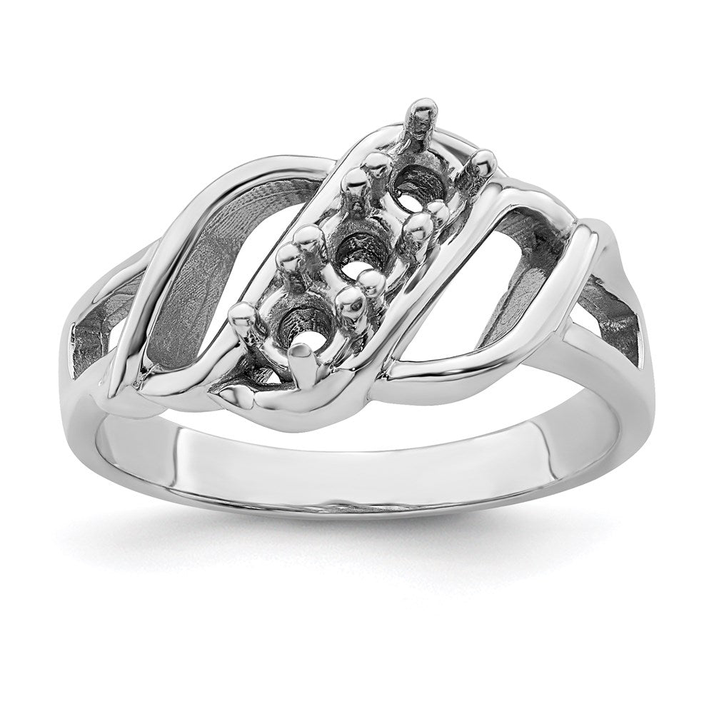 14k White Gold Synthetic Family Jewelry Ring