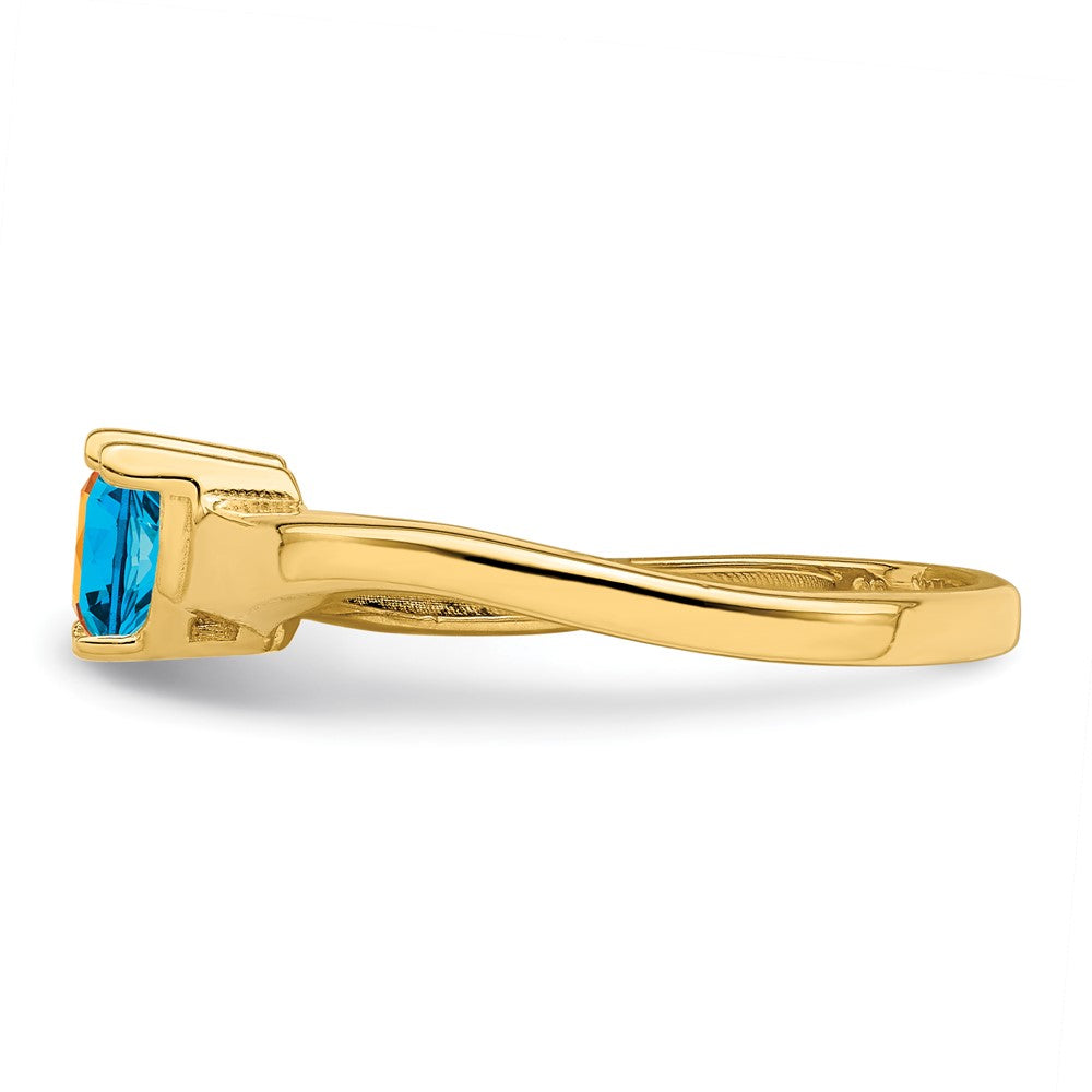 14k Personalized 2-Name Synthetic 2 Stone Couple's Ring