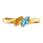 14k Personalized 2-Name Synthetic 2 Stone Couple's Ring