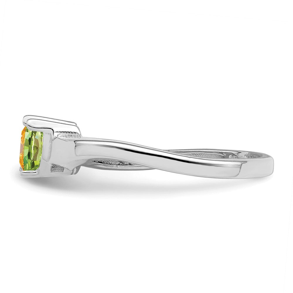 14k White Gold Personalized 2-Name Synthetic 2 Stone Couple's Ring