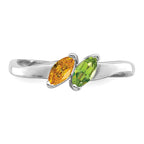 14k White Gold Synthetic Family Jewelry Ring