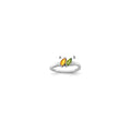 14k White Gold Personalized 2-Name Genuine 2 Stone Couple's Ring