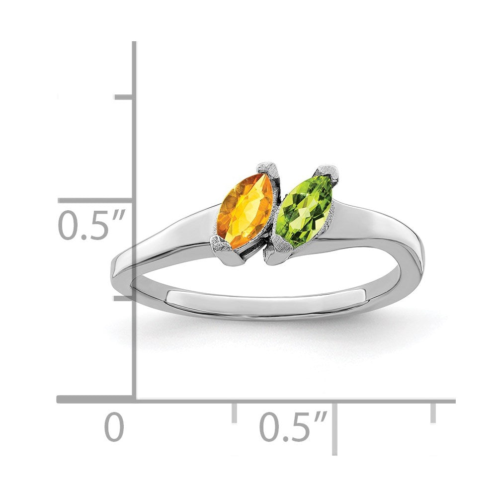 14k White Gold Genuine Family Jewelry Ring