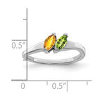 14k White Gold Synthetic Family Jewelry Ring