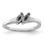 Sterling Silver Rh-plated Personalized 2-Name Synthetic 2 Stone Couple's Ri