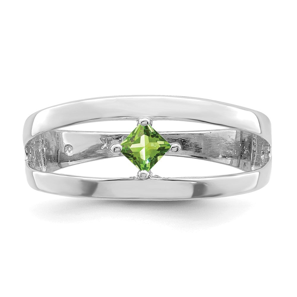 14k White Gold Synthetic Family Jewelry Ring
